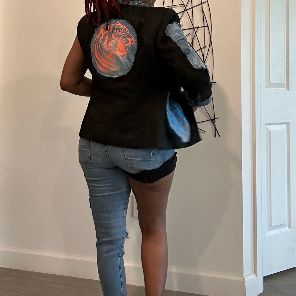 Custom Unique Denim Patchwork Jacket And Shorts S… - image 6